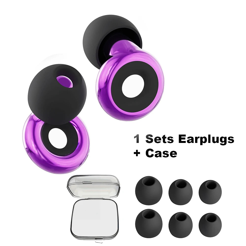 Triple-Layer Silicone Noise-Reducing Earplugs with Storage Box