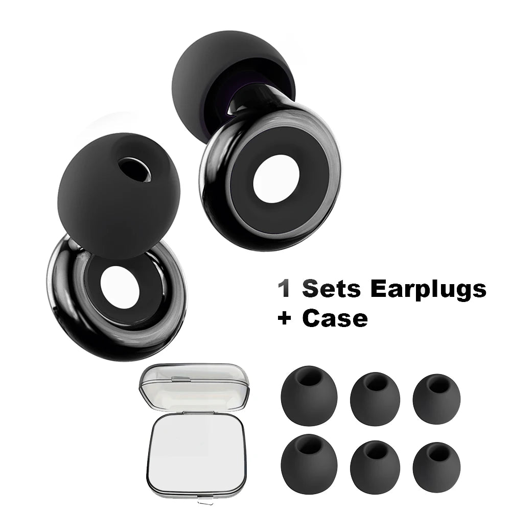 Triple-Layer Silicone Noise-Reducing Earplugs with Storage Box