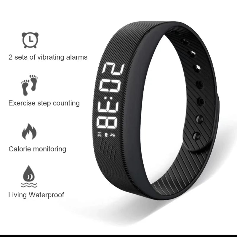 Vibrating Alarm Smart Band – Step & Calorie Tracker