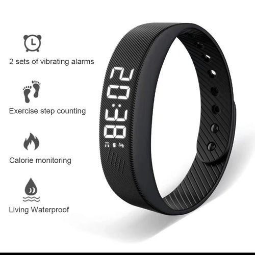 Vibrating Alarm Smart Band – Step & Calorie Tracker