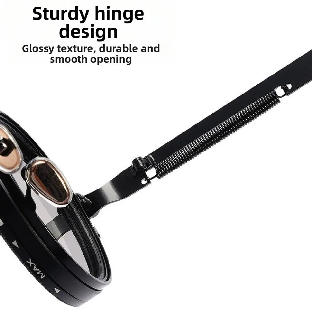ND9 Anti-UV Sunglasses 9 Level Dimming Retro Adjustable Dimming Sunglasses with Glasse Case Round Fishing Sunglasses Fishing