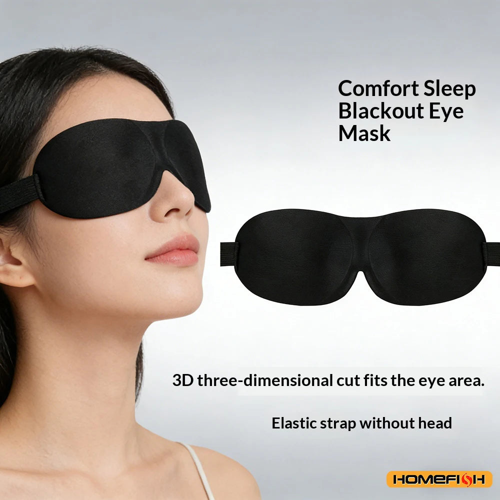 Breathable 3D Sleep Mask – Adjustable, Light-Blocking, Unisex