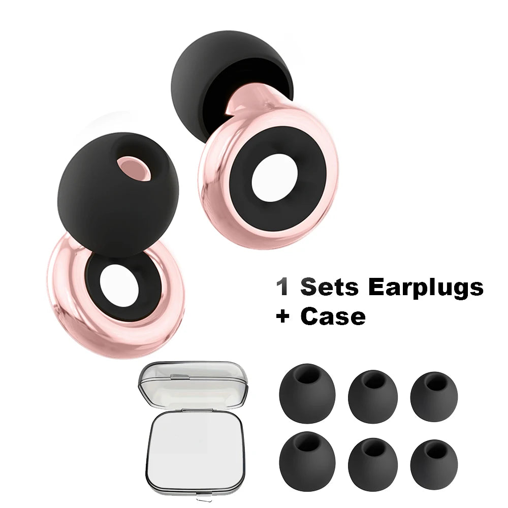 Anti-Noise Earplug Triple Layer Silicone Ear Protector Noise Filter Sleep Swimming Canceling Noise Waterproof Mute Earplugs Box