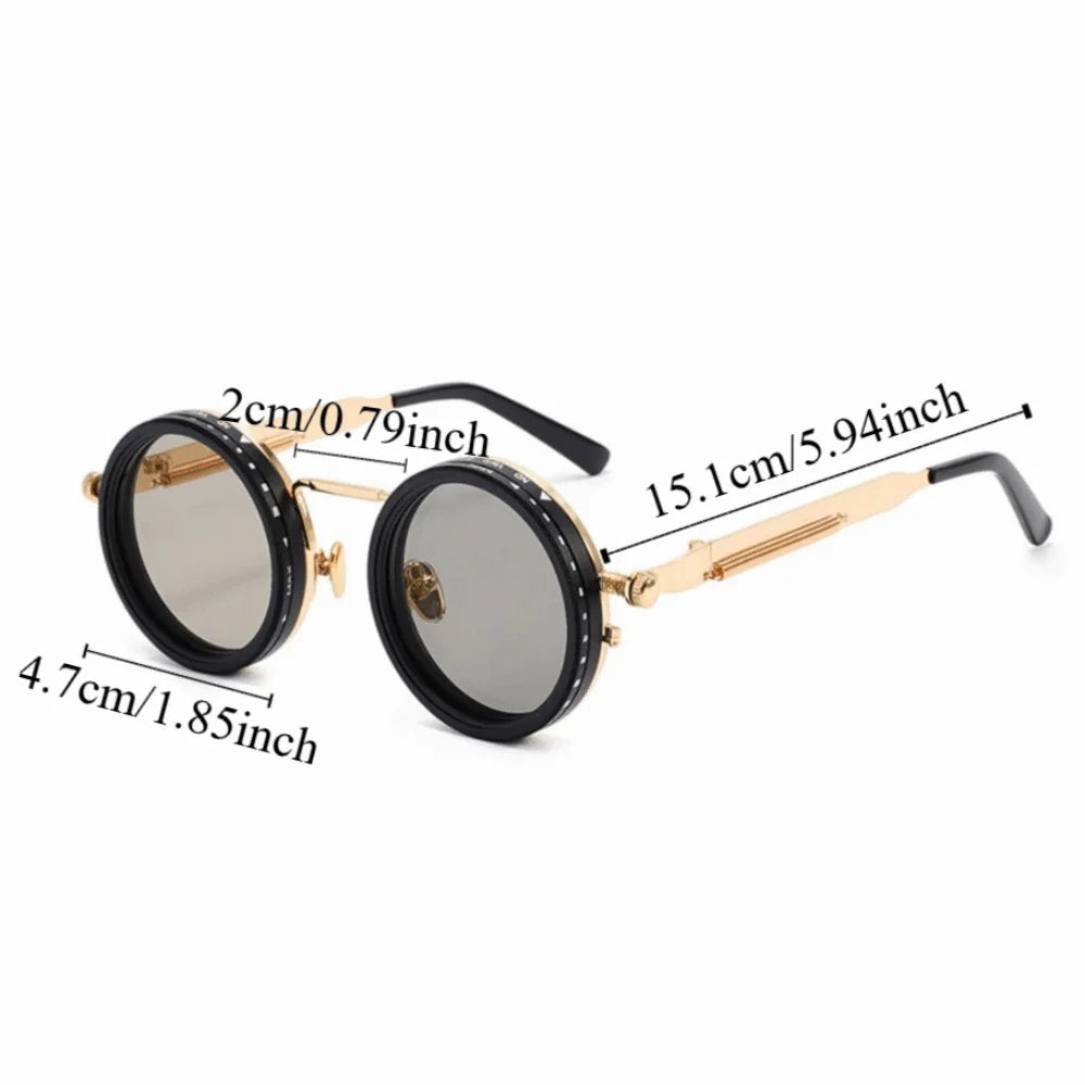 ND9 Anti-UV Sunglasses 9 Level Dimming Retro Adjustable Dimming Sunglasses with Glasse Case Round Fishing Sunglasses Fishing