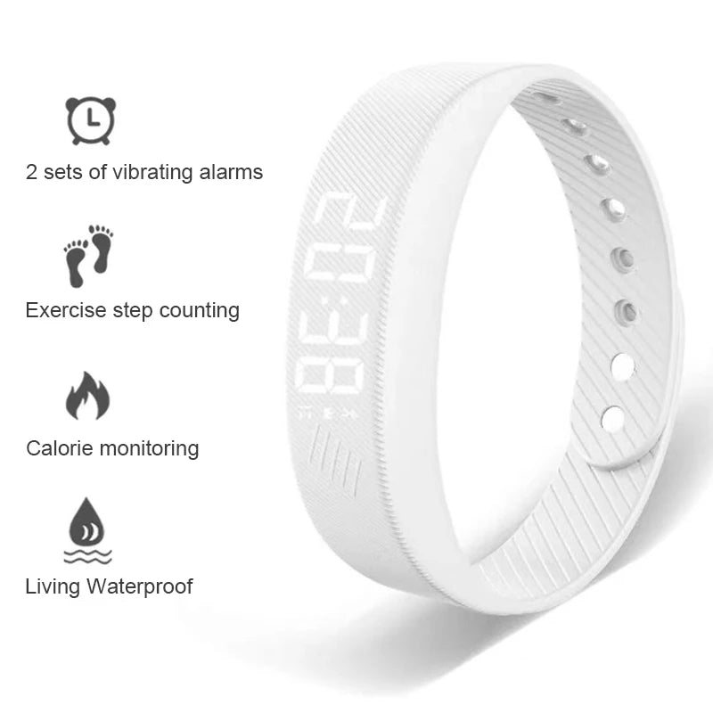 Vibrating Alarm Smart Band – Step & Calorie Tracker