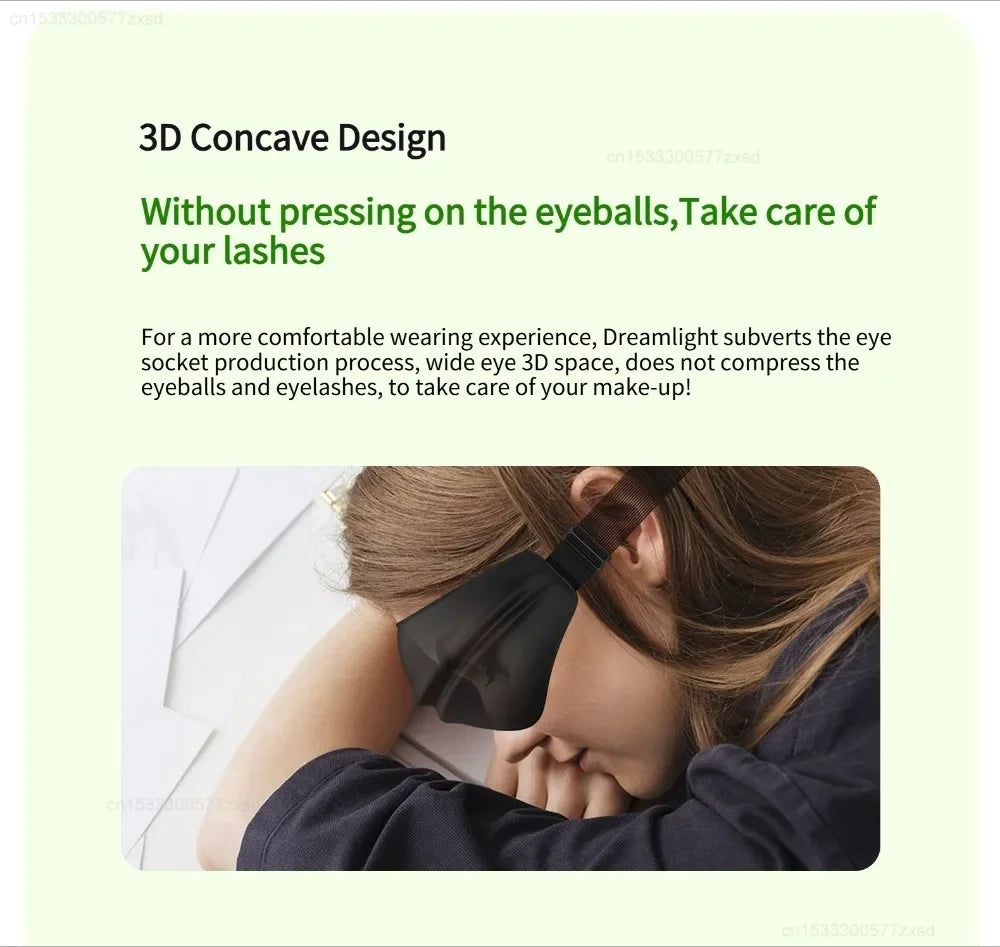 Dreamlight 4S Eye Mask Sleep 3D Stereoscopic Sleep Aid for Men Women Adult for Sleeping Block Out Light Travel Blindfold