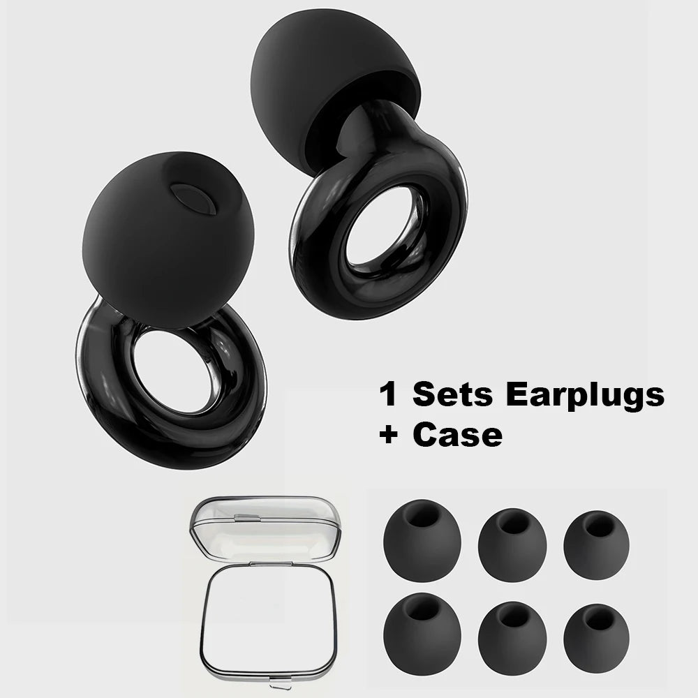 Triple-Layer Silicone Noise-Reducing Earplugs with Storage Box