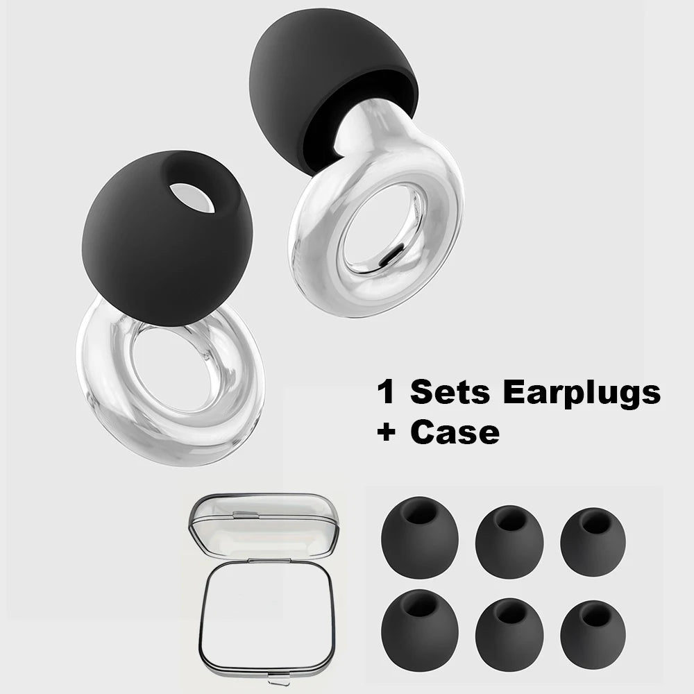 Triple-Layer Silicone Noise-Reducing Earplugs with Storage Box