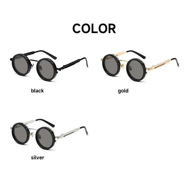 Adjustable Tint Polarized Sunglasses – 9-Level Dimming, UV400, Retro Round Frame