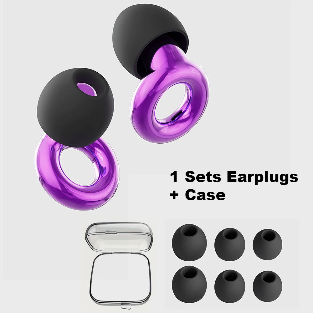 Triple-Layer Silicone Noise-Reducing Earplugs with Storage Box