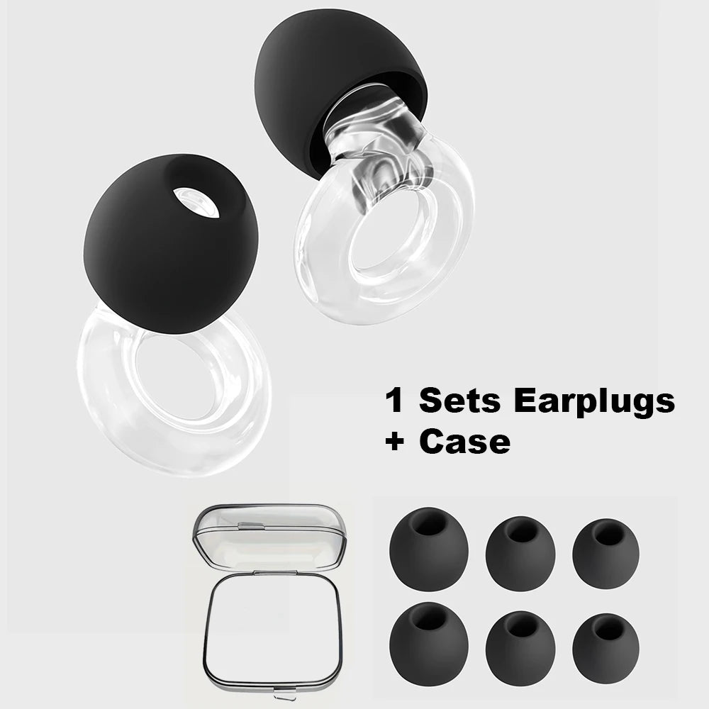 Triple-Layer Silicone Noise-Reducing Earplugs with Storage Box