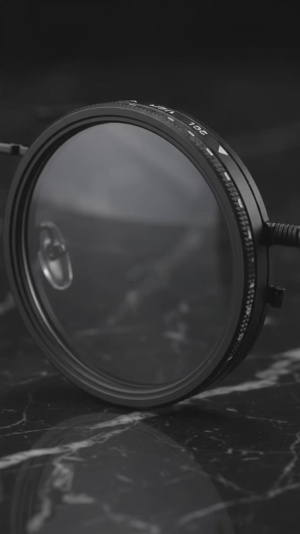 Adjustable tint sunglasses – rotating lens close-up